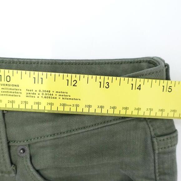 Universal Thread Skinny Jeans Womens 4 Green Denim Distressed Frayed Hem Zip-Fly - Picture 4 of 8